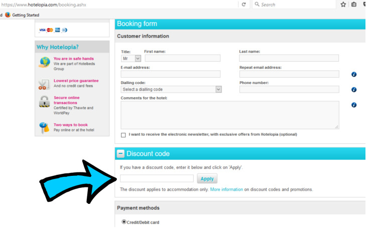 hotel discount codes valid